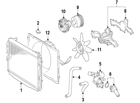 2013 Toyota FJ Cruiser Cooling System, Radiator, Water Pump, Cooling Fan Diagram