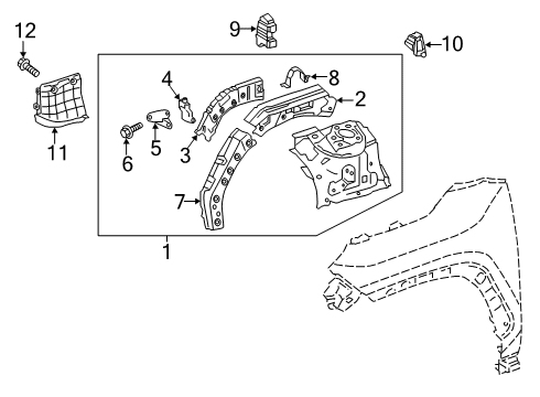 2023 Toyota RAV4 Structural Components & Rails Diagram 2 - Thumbnail