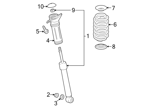 2023 Toyota Prius AWD-e Shocks & Components - Rear Diagram