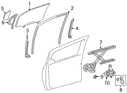 2017 Toyota Yaris Front Door - Glass & Hardware Diagram