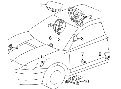 2004 Toyota Celica Air Bag Components Diagram
