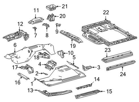 2018 Toyota Mirai Floor & Rails Diagram