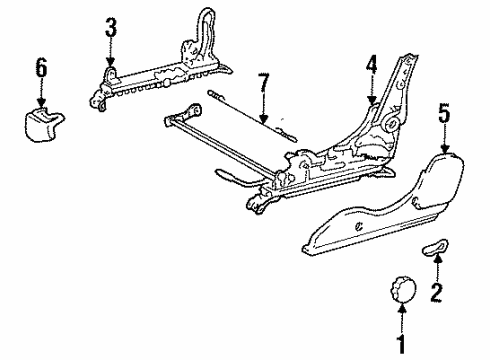1994 Toyota MR2 Seats & Track Components Diagram