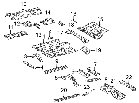 2014 Toyota Venza Pillars, Rocker & Floor - Floor & Rails Diagram