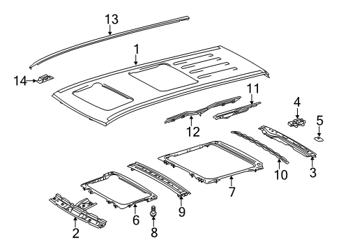 2020 Toyota Sienna Roof & Components, Exterior Trim, Body Diagram 1 - Thumbnail