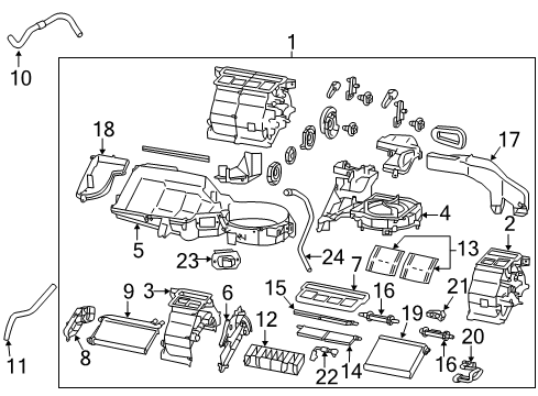 2016 Scion FR-S A/C Evaporator & Heater Components Diagram