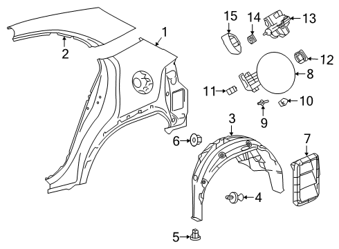 Spacer, Fuel Inlet Box Cover Diagram for 77379-33010