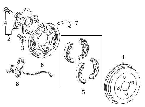 2014 Scion iQ Backing Plate, Rear Driver Side Diagram for 47044-74010