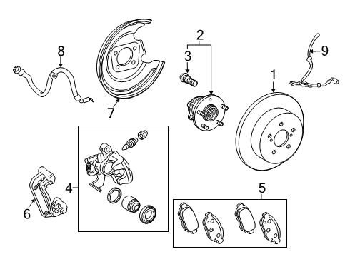 2021 Toyota Prius AWD-e Rear Brakes Diagram