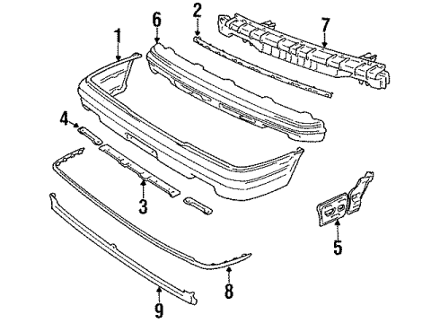 1991 Toyota Cressida Front Bumper Diagram