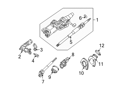 Ring, Shaft Snap(For Steering Main Shaft), Upper Diagram for 90520-17004