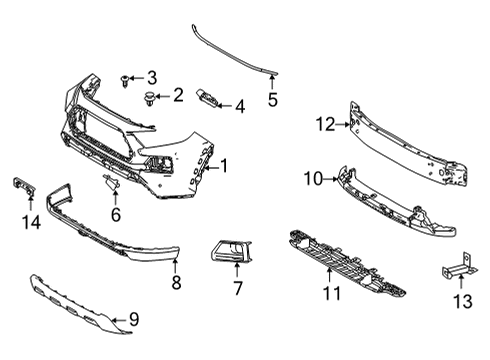 2021 Toyota RAV4 Bumper & Components - Front Diagram
