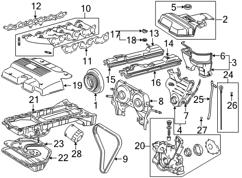 Cover, Sub-Assembly, Timing Belt Diagram for 11304-46060
