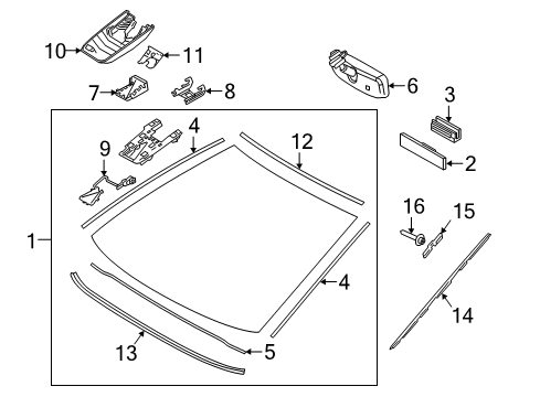 2022 Toyota Camry Glass, Reveal Moldings Diagram