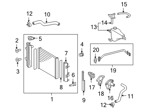 2010 Toyota 4Runner Radiator & Components Diagram 1 - Thumbnail