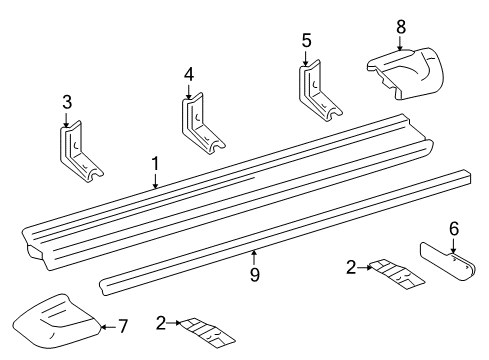 2008 Toyota Land Cruiser Exterior Trim - Pillars, Rocker & Floor Diagram 3 - Thumbnail