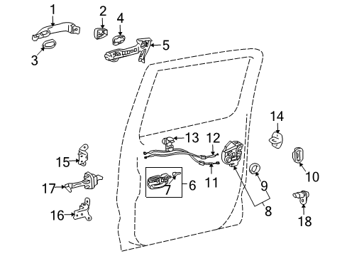 2015 Toyota Tacoma Window Switch, Black, Rear Diagram for 84810-AA010-C0