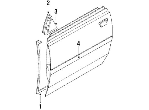 1985 Toyota MR2 Door & Components Diagram