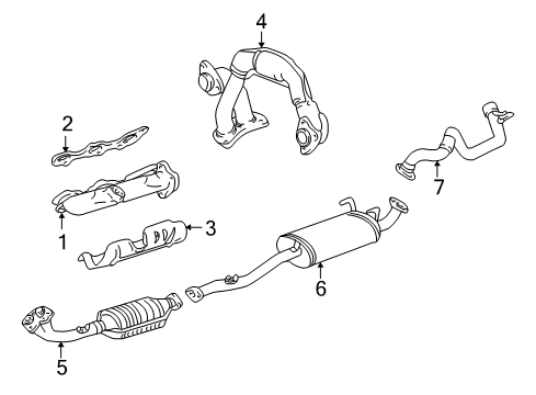1998 Toyota 4Runner Exhaust Components Diagram 2 - Thumbnail