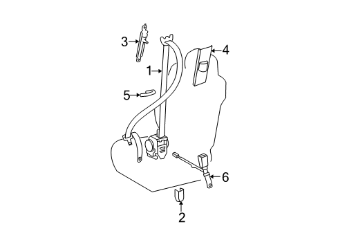 2012 Toyota Tundra Front Seat Belts Diagram 1 - Thumbnail