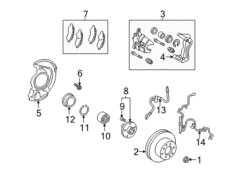 2004 Toyota Solara Sensor, Speed, Front Driver Side Diagram for 89543-06010