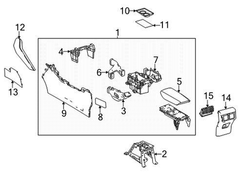 2023 Toyota Venza Console Base, Black, Center Diagram for 58810-48620-C0