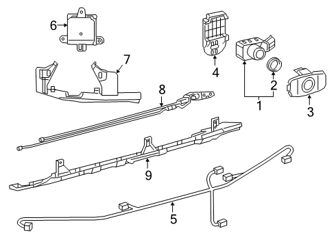 Clip, Ultrasonic Sensor Diagram for 89348-06100