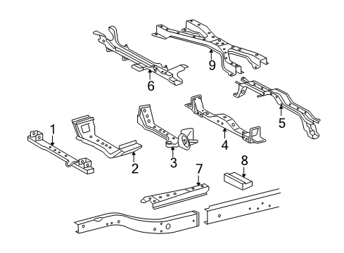 2014 Toyota Tacoma Crossmembers & Components Diagram 2 - Thumbnail