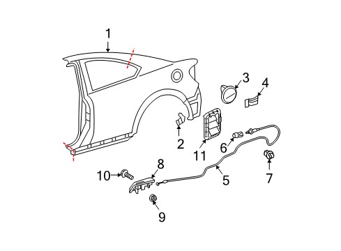 2009 Scion tC Fuel Door Diagram