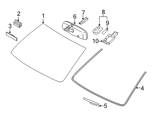 2015 Toyota Land Cruiser Windshield Glass Diagram