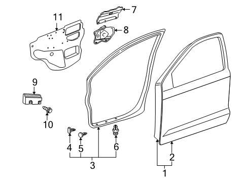 2004 Toyota Matrix Front Door Diagram
