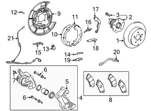 2018 Toyota Mirai Rear Brakes Diagram