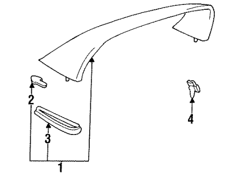 1997 Toyota Supra Lift Gate - Spoiler Diagram