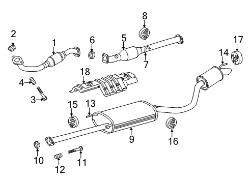 2017 Toyota Highlander Exhaust Components Diagram