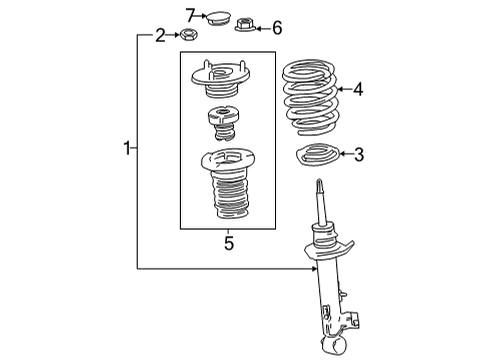 2022 Toyota Mirai Struts & Components - Rear Diagram
