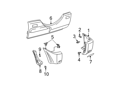 2004 Toyota RAV4 Rear Bumper Diagram