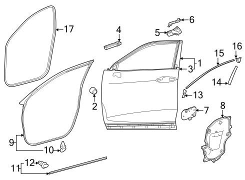 2021 Toyota Venza Door & Components Diagram