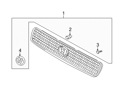 2000 Toyota RAV4 Grille & Components Diagram