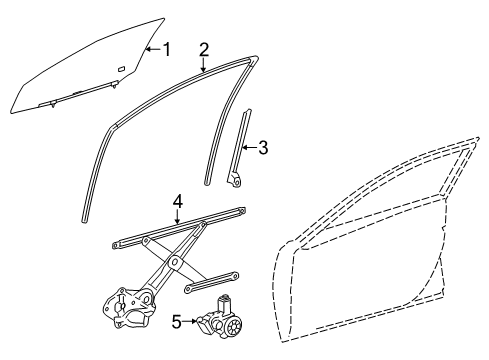 2017 Toyota Avalon Front Door - Glass & Hardware Diagram