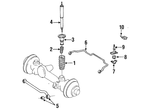 1992 Toyota Land Cruiser Front Suspension Components, Lower Control Arm, Upper Control Arm, Stabilizer Bar Diagram