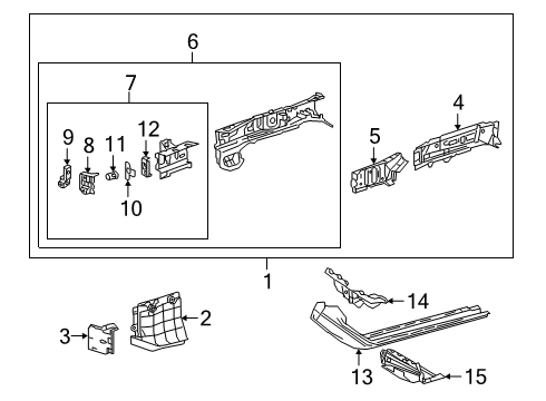 Seal, Front Fender Apron, Driver Side Diagram for 53737-33030