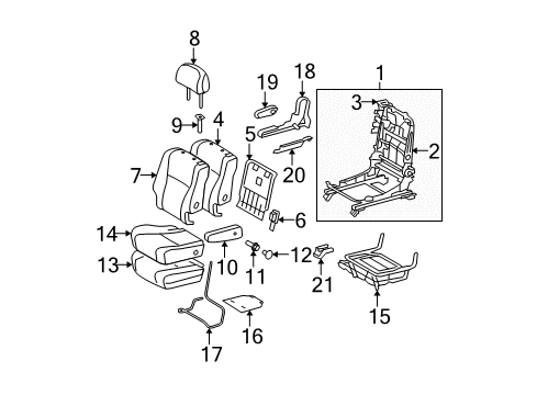 2009 Toyota Highlander Second Row Seats Diagram 4 - Thumbnail