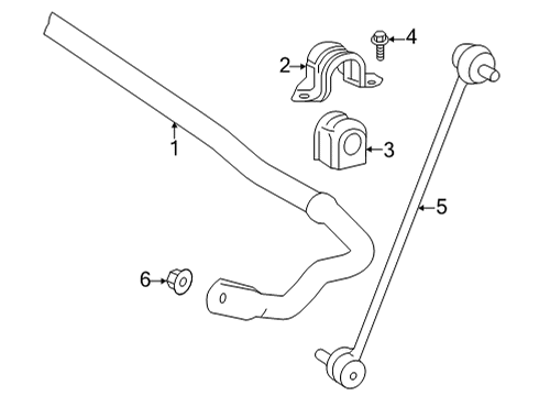 2022 Toyota Corolla Cross Stabilizer Bar & Components - Front Diagram