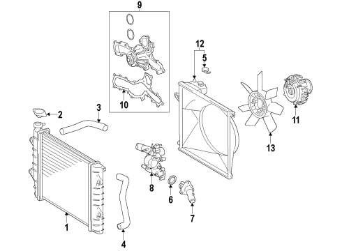 2014 Toyota Tacoma Cooling System, Radiator, Water Pump, Cooling Fan Diagram