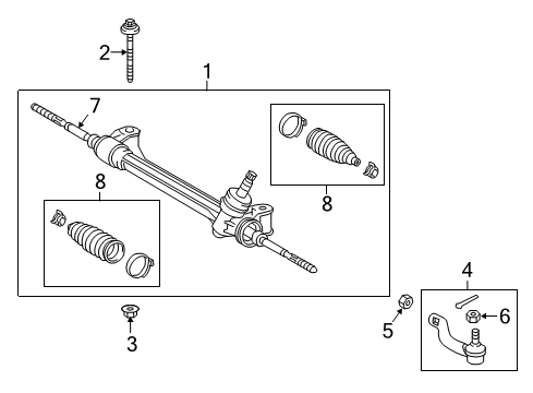 Gear Assembly, Steering Diagram for 45510-42170