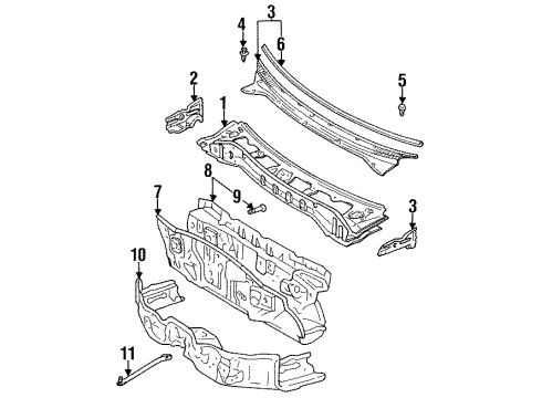 1998 Toyota Tercel Cowl Diagram
