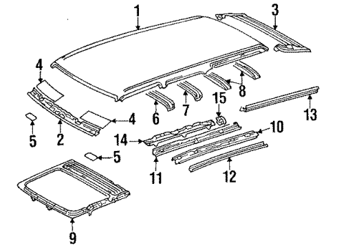 1990 Toyota 4Runner Roof & Components Diagram
