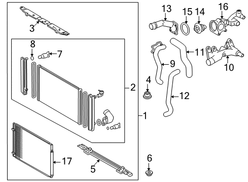 2009 Toyota Sienna Radiator & Components Diagram