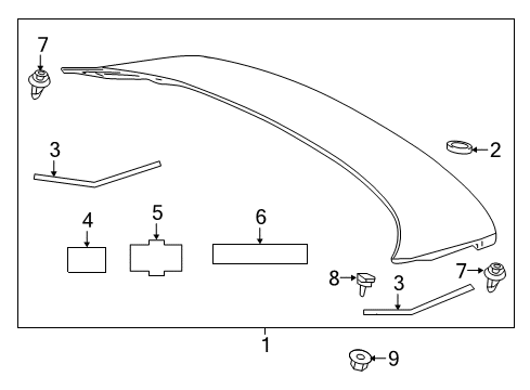 2021 Toyota Prius AWD-e Rear Spoiler Diagram