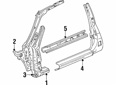 1993 Toyota Tercel Hinge Pillar, Rocker Diagram